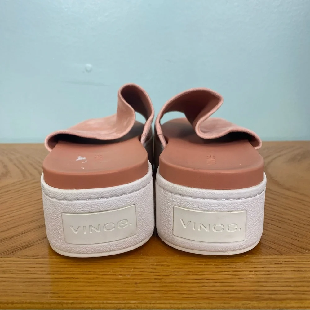 Vince Walford‎ Platform Leather Suede Pink Slides Sandals Size 10